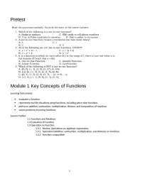 Key concepts about functions - Docsity