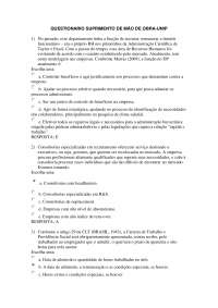 QUESTIONARIO SUPRIMENTO DE MÃO DE OBRA unip