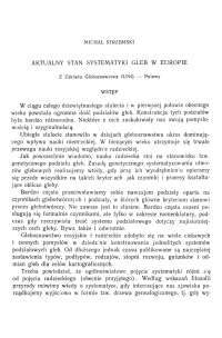 Aktualny stan systematyki gleb w Europie