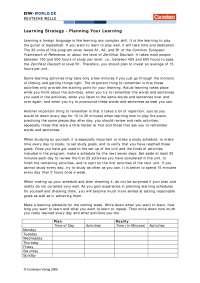 Planning Your Learning: A Strategic Approach to Learning a Foreign Language