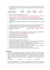Financial Accounting and Analysis: Multiple Choice Questions and Problems