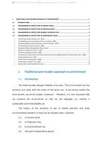Traditional and modern approach to environment