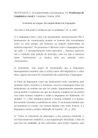 Da Subjetividade em Linguagem: Análise de Benveniste
