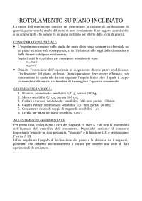 Relazione: Piano inclinato