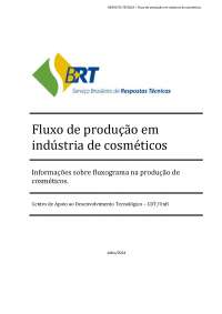 Fluxo de produção em indústria de cosméticos