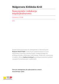 Nauczyciele i edukacja międzykulturowa