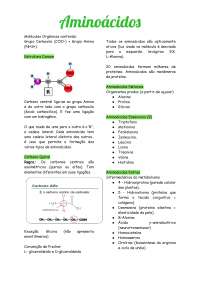 Resumo Aminoácidos - Bioquímica Estrutural