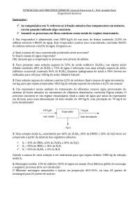 Introdução aos Processos Químicos: Lista de Exercícios 2 - Engenharia Química