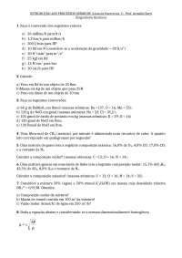 Lista de Balanço de Massa