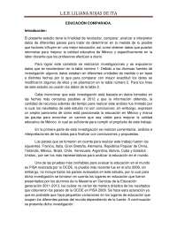 ENSAYO ACERCA DE EDUCACIÓN COMPARADA