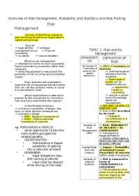 Risk management Notes