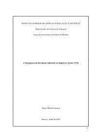 A Emergência da Revolução Industrial na Inglaterra Século XVIII