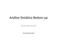 Construção da Tabela Sintática: Análise de Contexto