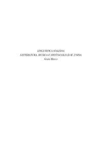paniere di LINGUISTICA ITALIANA  prof. Marco Giola