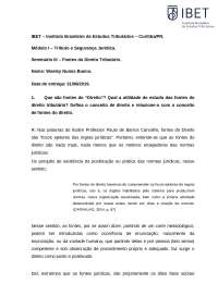 MÓDULO I SEMINÁRIO III - IBET