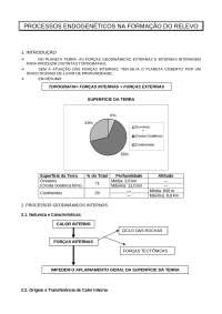 Processos Endogenéticos na formação do relevo - resumo