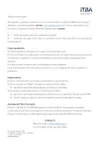 Requisitos para ingresar ITBA