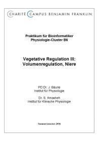 Praktikumsskript Vegetative Regulation III:Volumenregulation, Niere