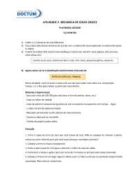 Atividade de Análise de Textura de Solos