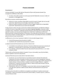 Lezione 1 - Finanza Aziendale Prof. Belcredi - Docsity