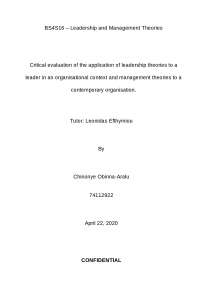 Leadership and Management Theories: A Critical Evaluation in the Context of AFTRAC Limited