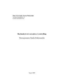 Rachunkowość zarządcza i controlling