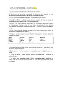 Lista de Exercícios de Melhoramento de Plantas