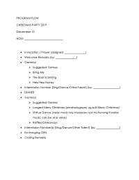 Program flow for christmas party | Transcriptions Accounting | Docsity