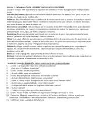 Organización de los seres vivos en los ecosistemas - Docsity
