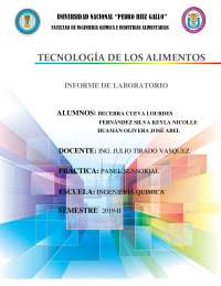 INFORME DE LABORATORIO DE TECNOLOGÍA DE LOS ALIMENTOS EN DETERIORO DE ALIMENTOS