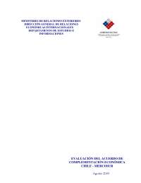 Acuerdo Chile-MERCOSUR: Análisis de Comercio e Inversiones