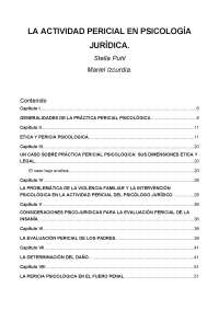 Libro - La actividad pericial en Psicología Jurídica - Puhl e Izcurdia