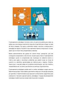 Planejamento e Desenvolvimento de novos produtos