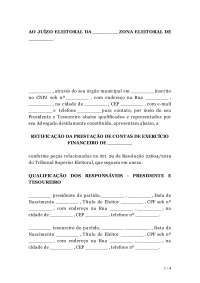 modelo de retificação de prestação de contas