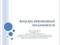 Analiza sprawozdań finansowych
