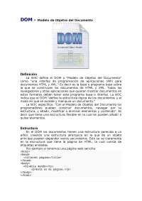 Modelo de Objetos del Documento (DOM) - Docsity