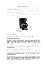 CAFETERA ELÉCTRICA DESCRIPCIÓN RESUMEN - Docsity