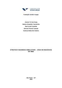 STRATEGY BUSINESS SIMULATION – JOGO DE NEGÓCIOS DO MBA