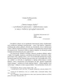 O problemach ujmowania i definiowania czasu w nauce i kulturze (przegląd stanowisk)