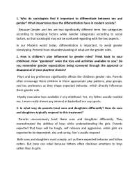 Gender and Society exercise