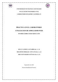 INFORME SOBRE ÓXIDO-REDUCCIÓN