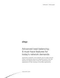 NetScaler White Paper: Advanced Load Balancing Features for Network Demands