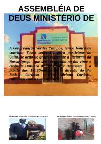 Convite para a Reforma da Igreja na Congregação Verdes Campos
