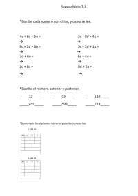 Repaso Matemáticas tema 1 de primaria - Docsity