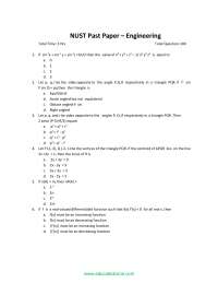 Nust entry test 2020 - Docsity