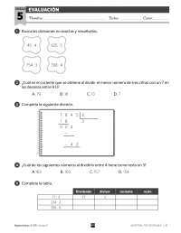 Evaluación mate tema 5, 3º primaria sm savia | Exámenes de Matemáticas ...