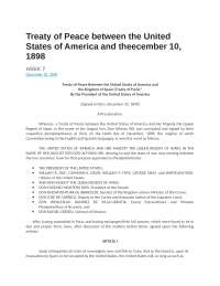 Spain's Cession of Cuba, Puerto Rico, Guam, and the Philippines to the US