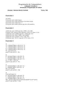 Relatório de Programação em Python