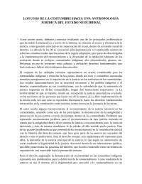 ENSAYO SOBRE USOS DE LA COSTUMBRE HACIA LA ANTROPOLOGÍA JURÍDICA