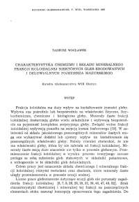 Charakterystyka chemizmu i składu mineralnego frakcji koloidalnej niektórych gleb Pojezierza Mazurskiego